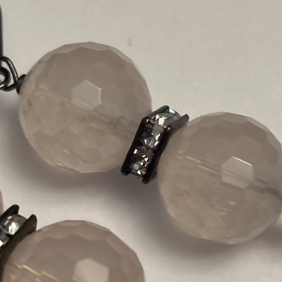 Pale Light Pink Bauble and Rhinestone Earrings - Picture 7 of 15